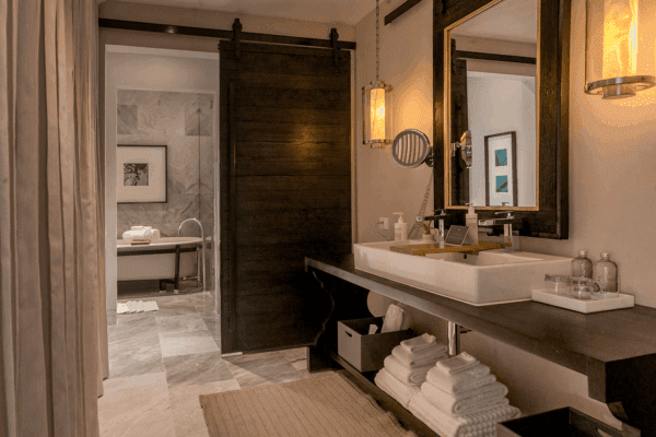 Luxury Owner’s Suite C with large terrace, fire pit, and art installations