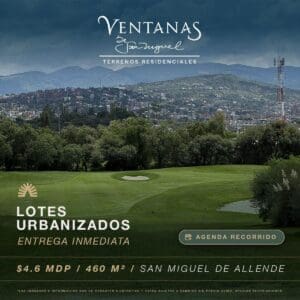 Aerial view of Ventanas de San Miguel Golf Course with panoramic views of San Miguel de Allende.